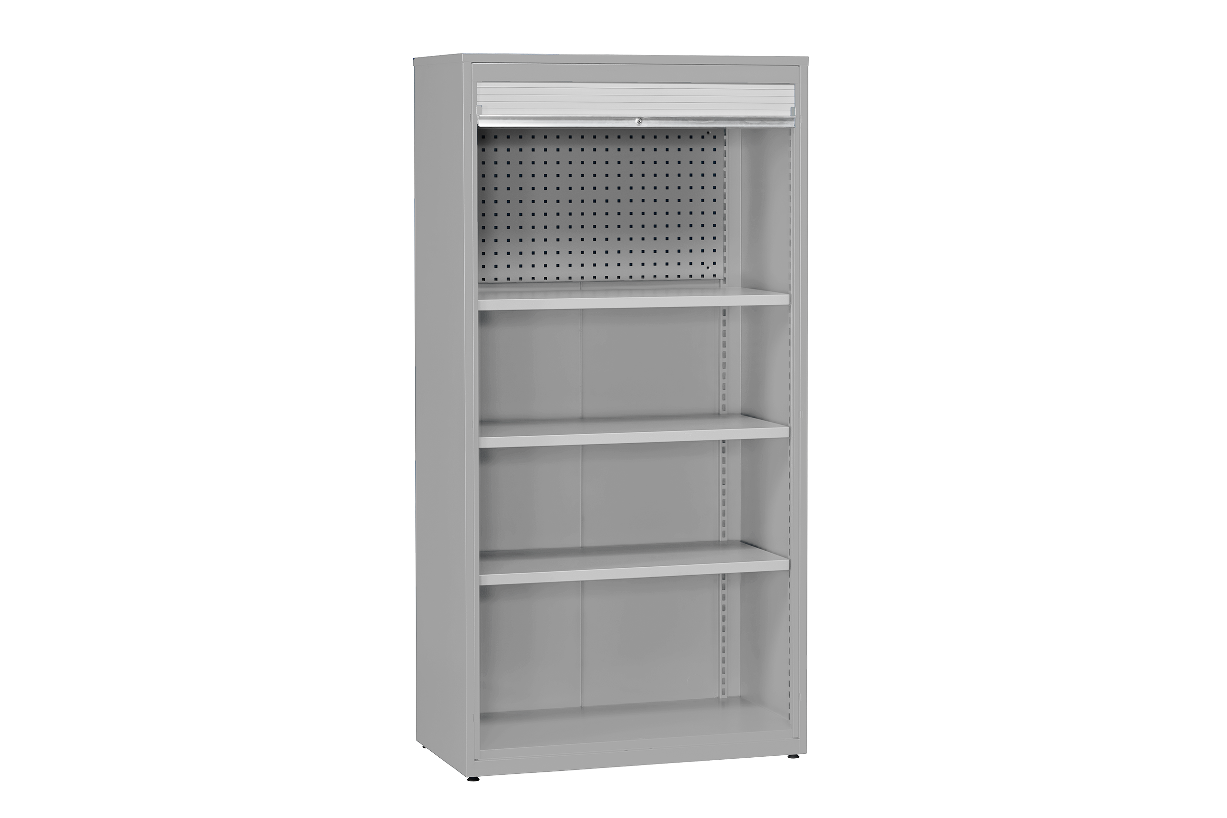 Werkstattschrank mit Rollladen Grau