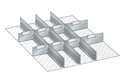 Lådinredning metall 110, 27x36, H=100/125mm