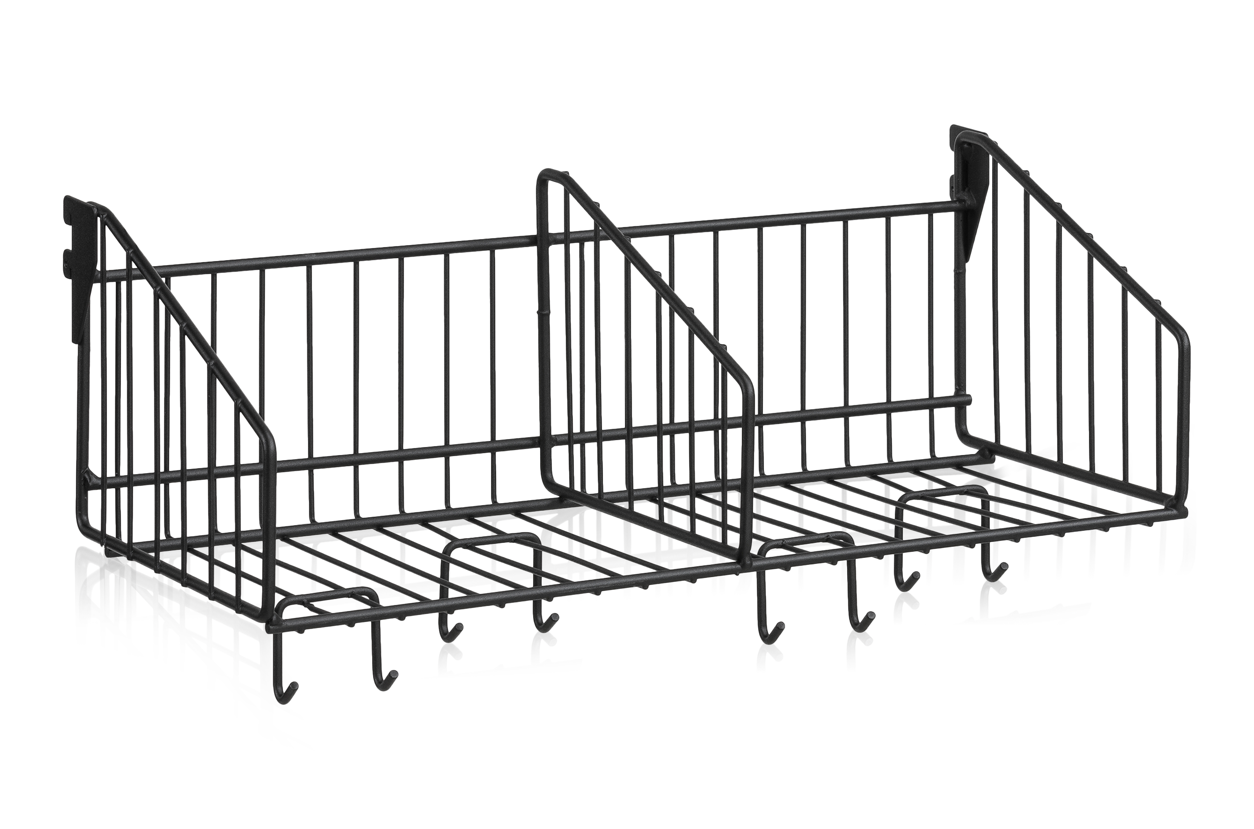 Hat Shelf 600 mm 2 Compartments Black