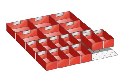 Lådinredning plast kit 9, 27x36, H=100/125mm