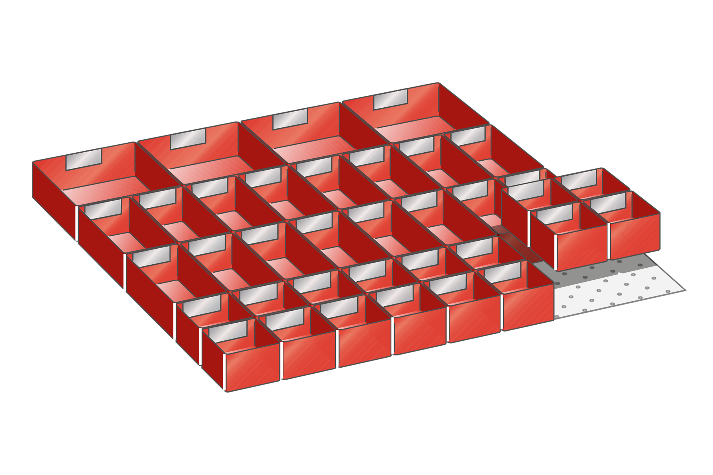 Lådinredning plast kit 17, 36x36, H=75mm