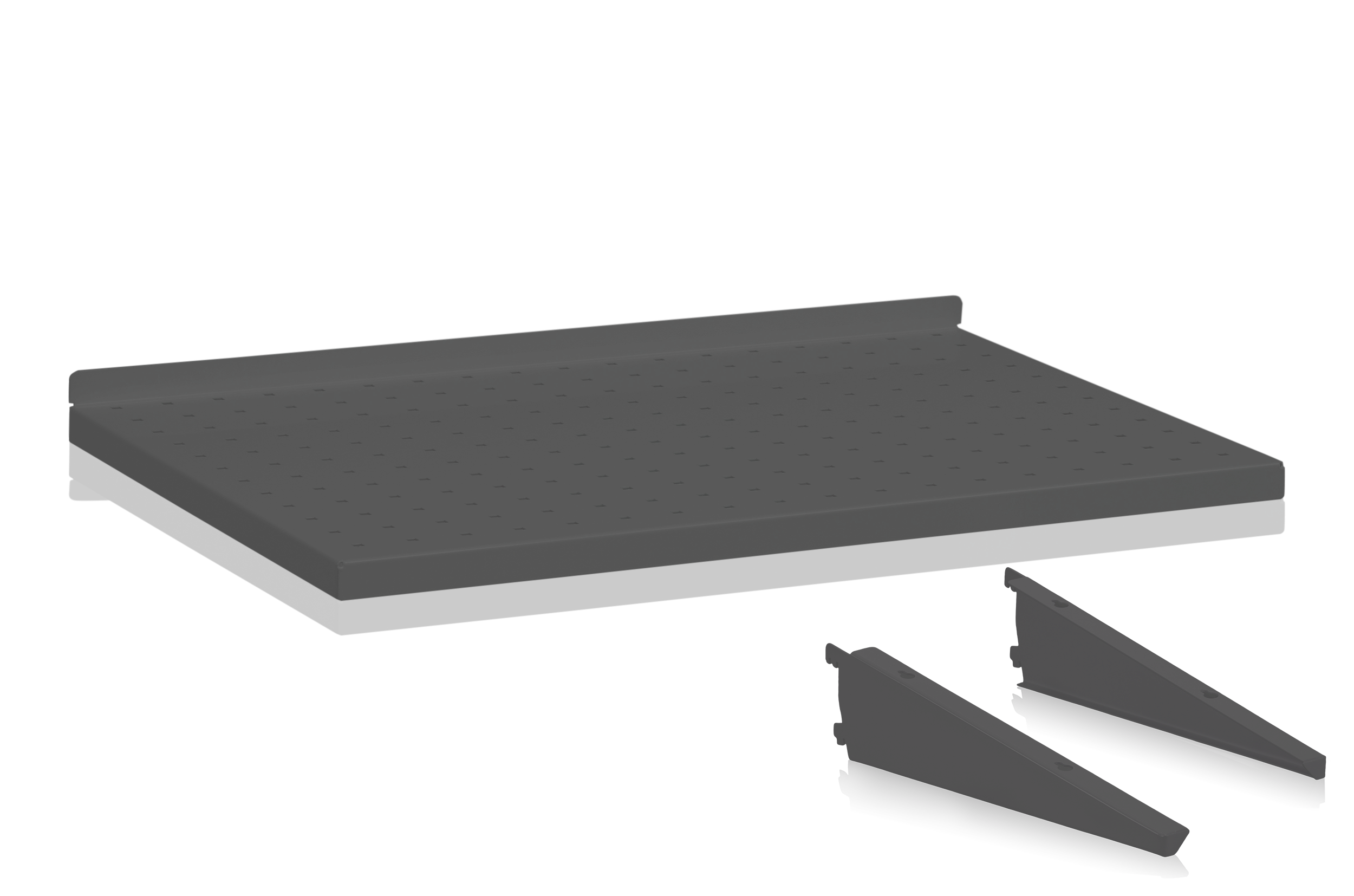 Blechregalboden Perforiert 600x400 mm Regalhalterung Grau