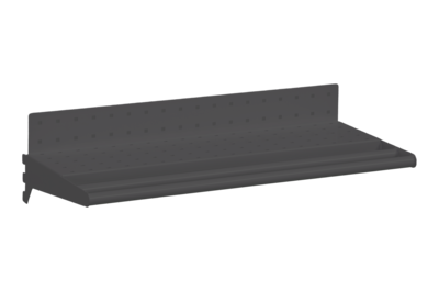 Regalboden gelocht inklusive Kleiderstange 600 mm grau