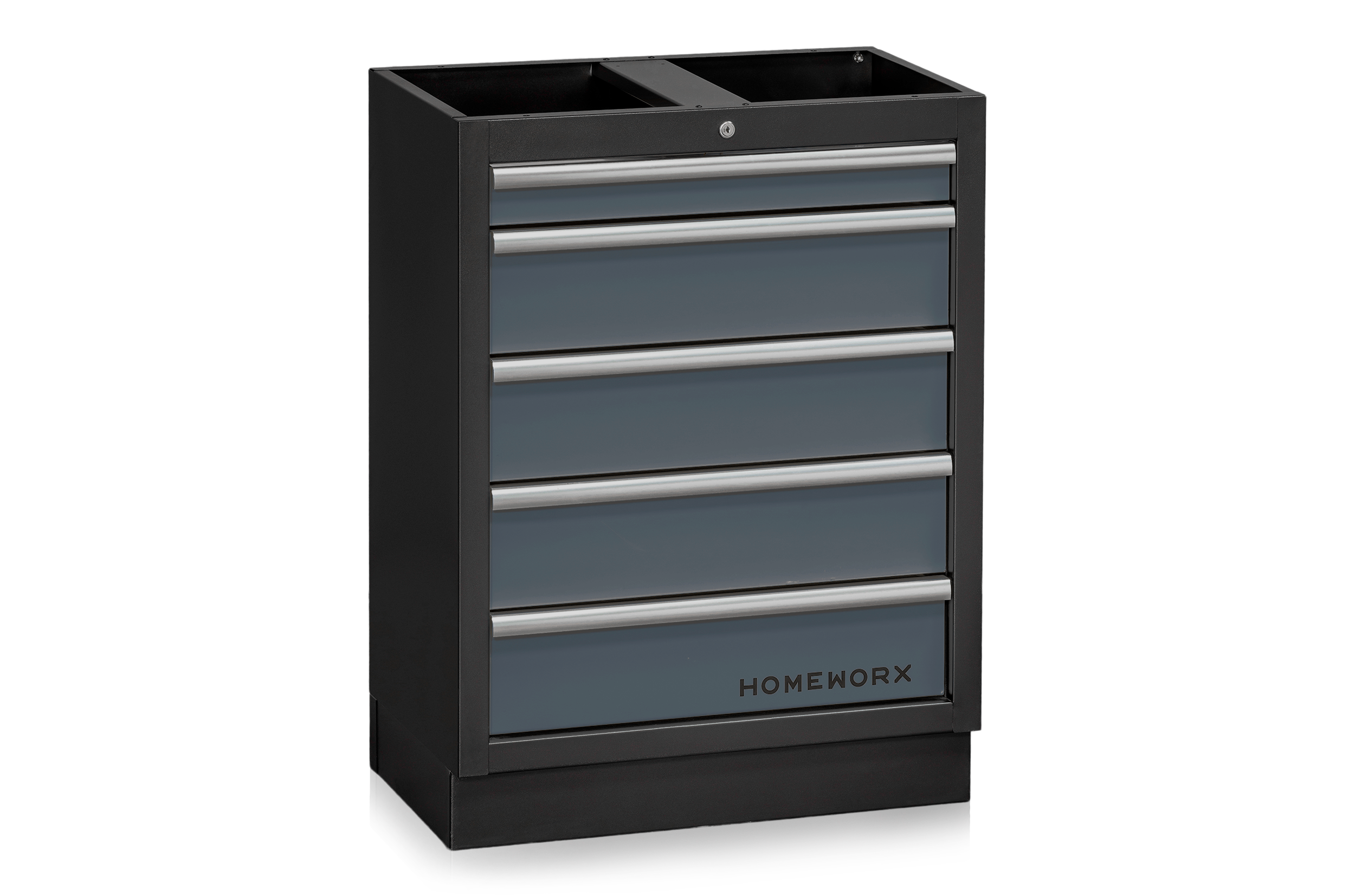 Drawer Unit 5 Drawers Grey/Black