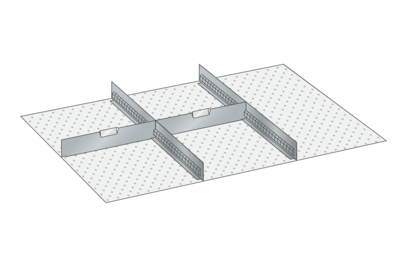 Lådinredning metall 148, 54x36, H=75mm