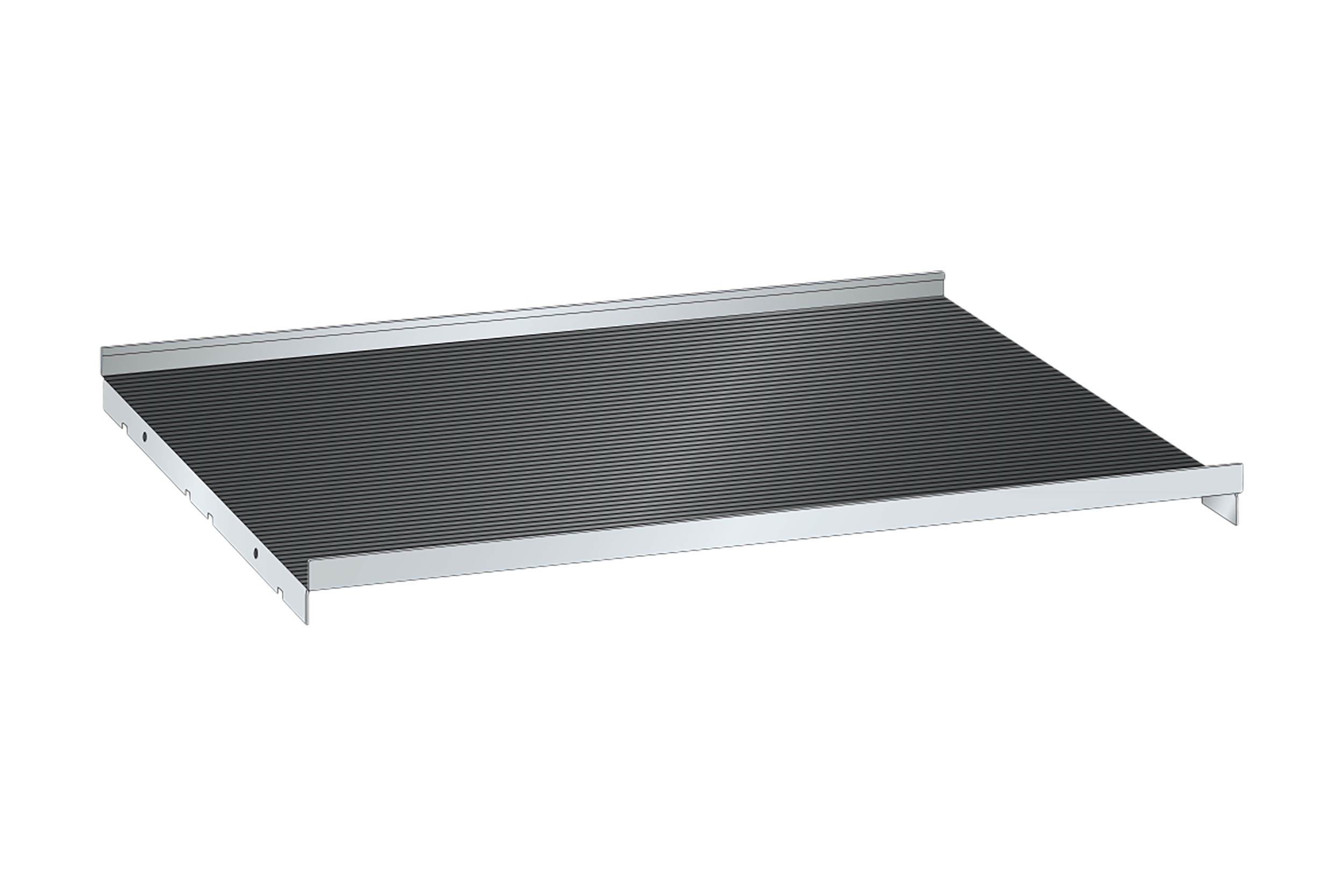 Justerbar hylla 600x305x43mm inkl ribbad matta