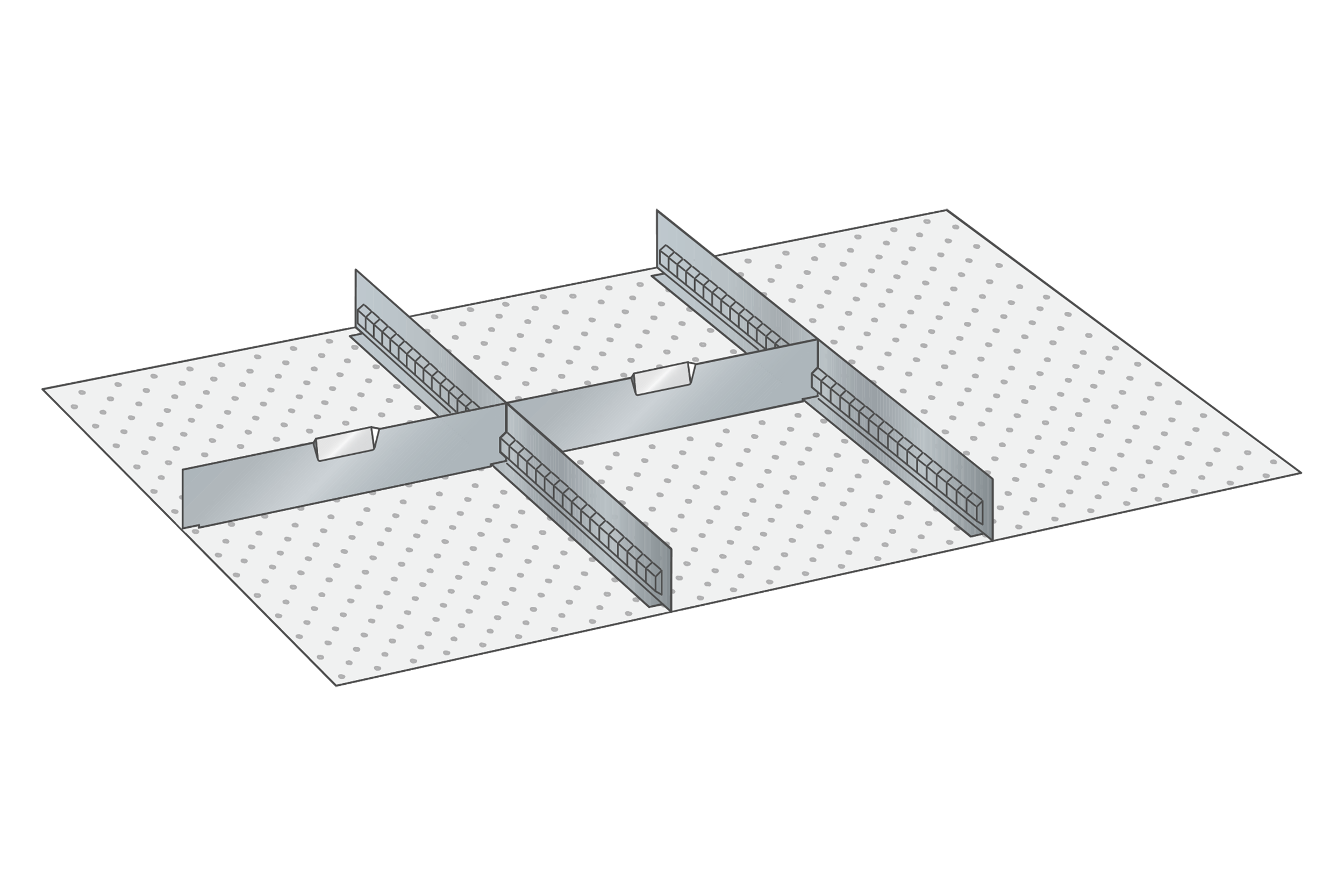 Lådinredning metall 158, 54x36, H=200mm