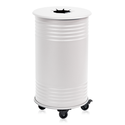 Avfallsbehållare Tin, Pant, Hjul, Vit