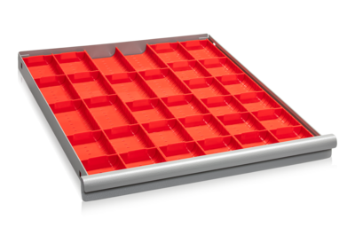 Lådinredning 12 Plastrännor 70 mm Kombination 2