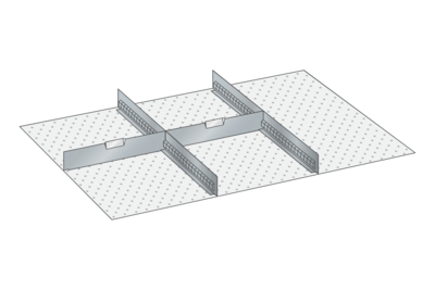 Lådinredning metall 144, 54x36, H=50mm