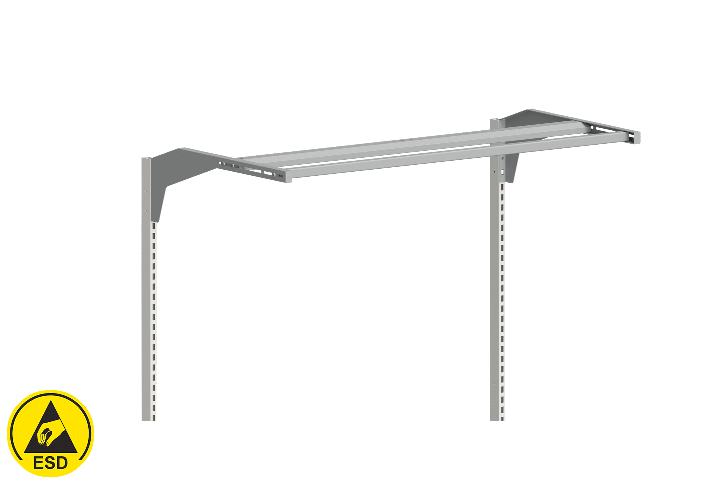 Aufbausatz mit Geräteschiene 670+670 mm ESD