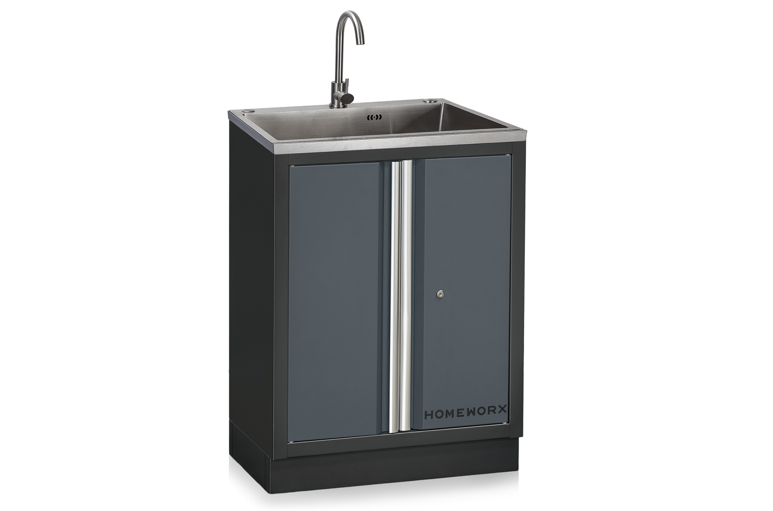Drawer Cabinet With Sink Grey/Black