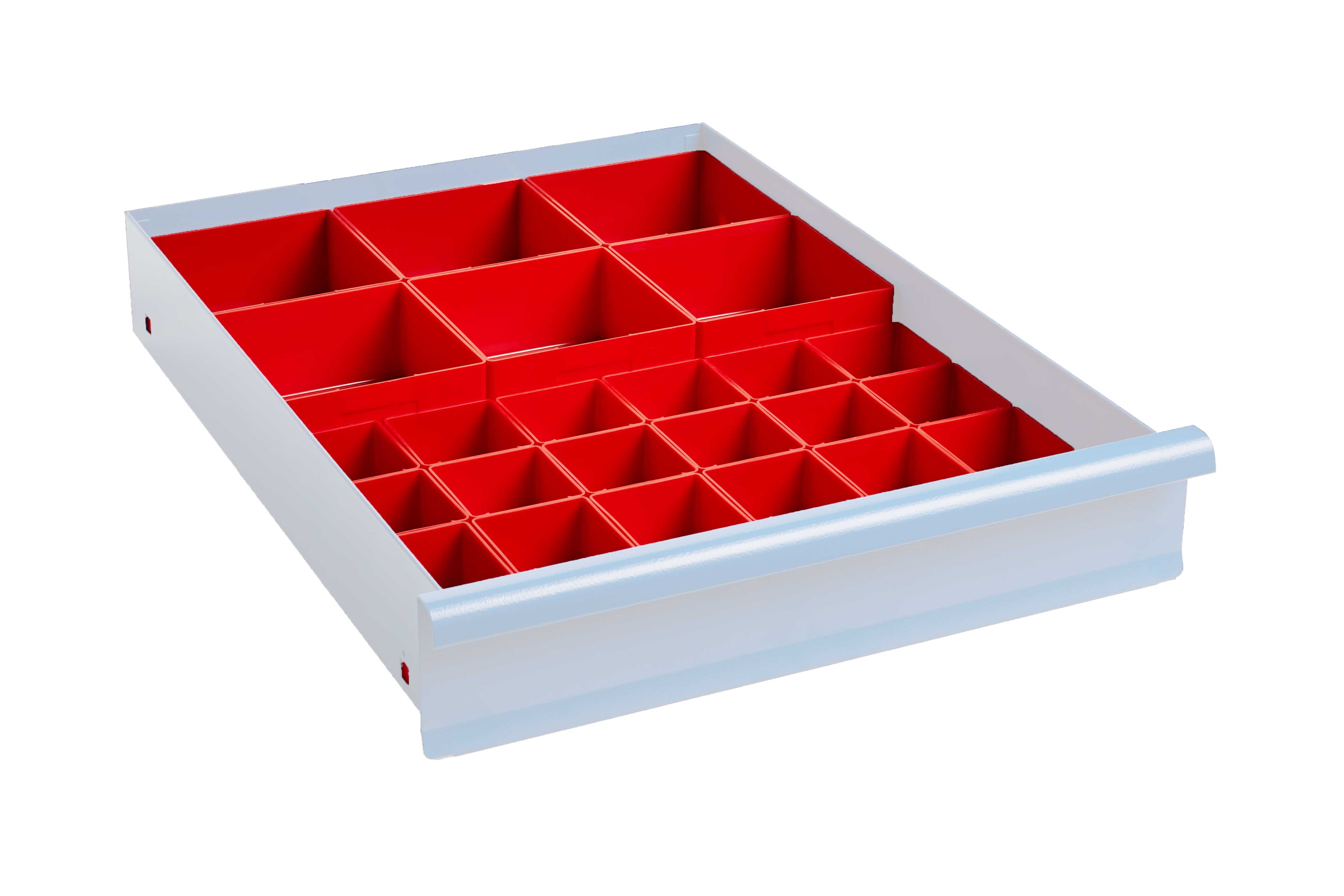 Drawer Interior 100 mm Plastic Bins Combination 1