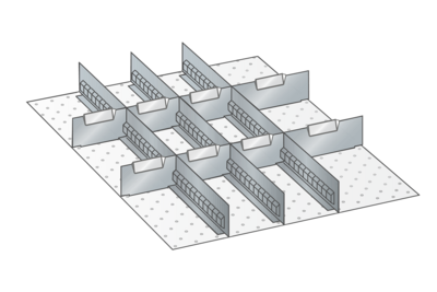 Lådinredning metall 102, 27x36, H=50mm