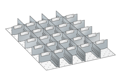 Lådinredning metall 103, 27x36, H=50mm