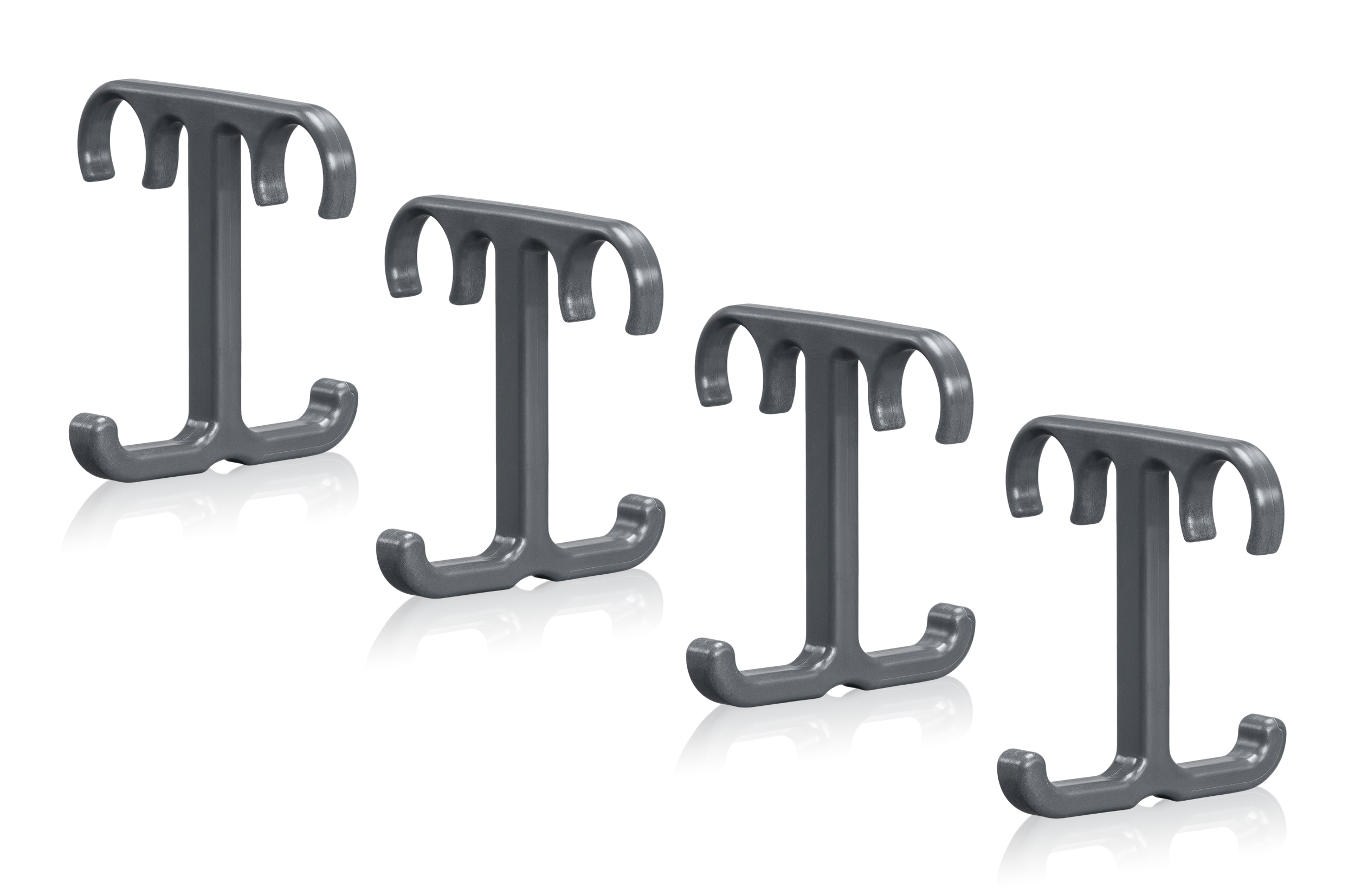 Clothes Hook 4-Pack Grey