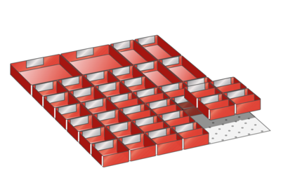 Lådinredning plast kit 4, 27x36, H=50mm
