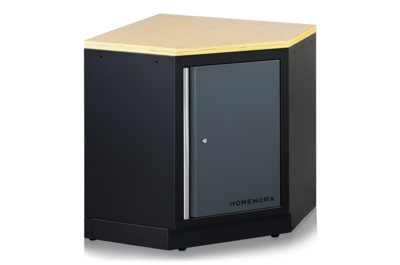 Hörnskåp med Plywoodskiva Grå/Svart