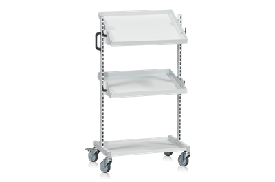 Bin Rack Trolley small, 3 Shelves adjustable