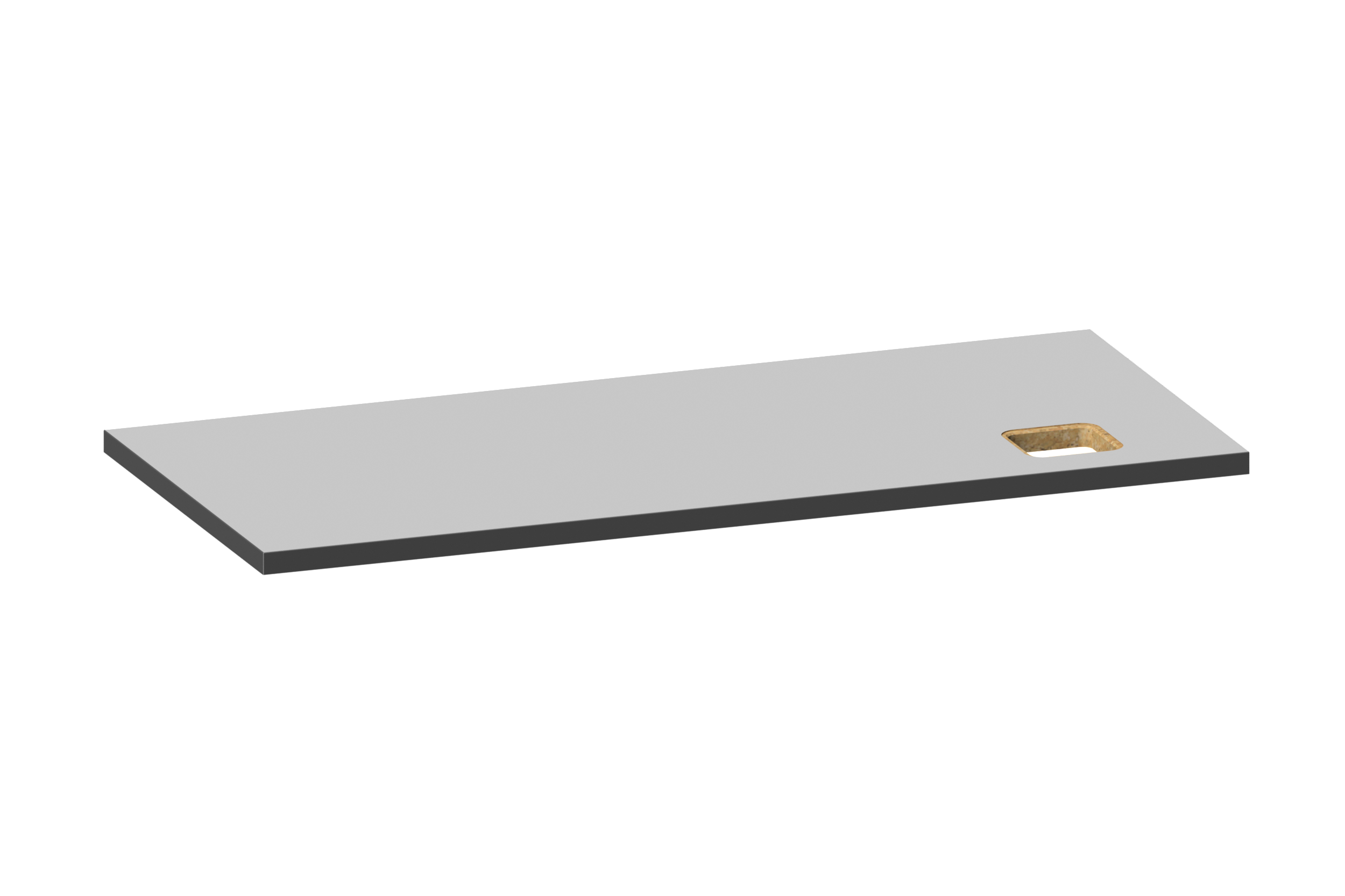 Table Top 1800x800x40 mm w.hole - Grey Laminate