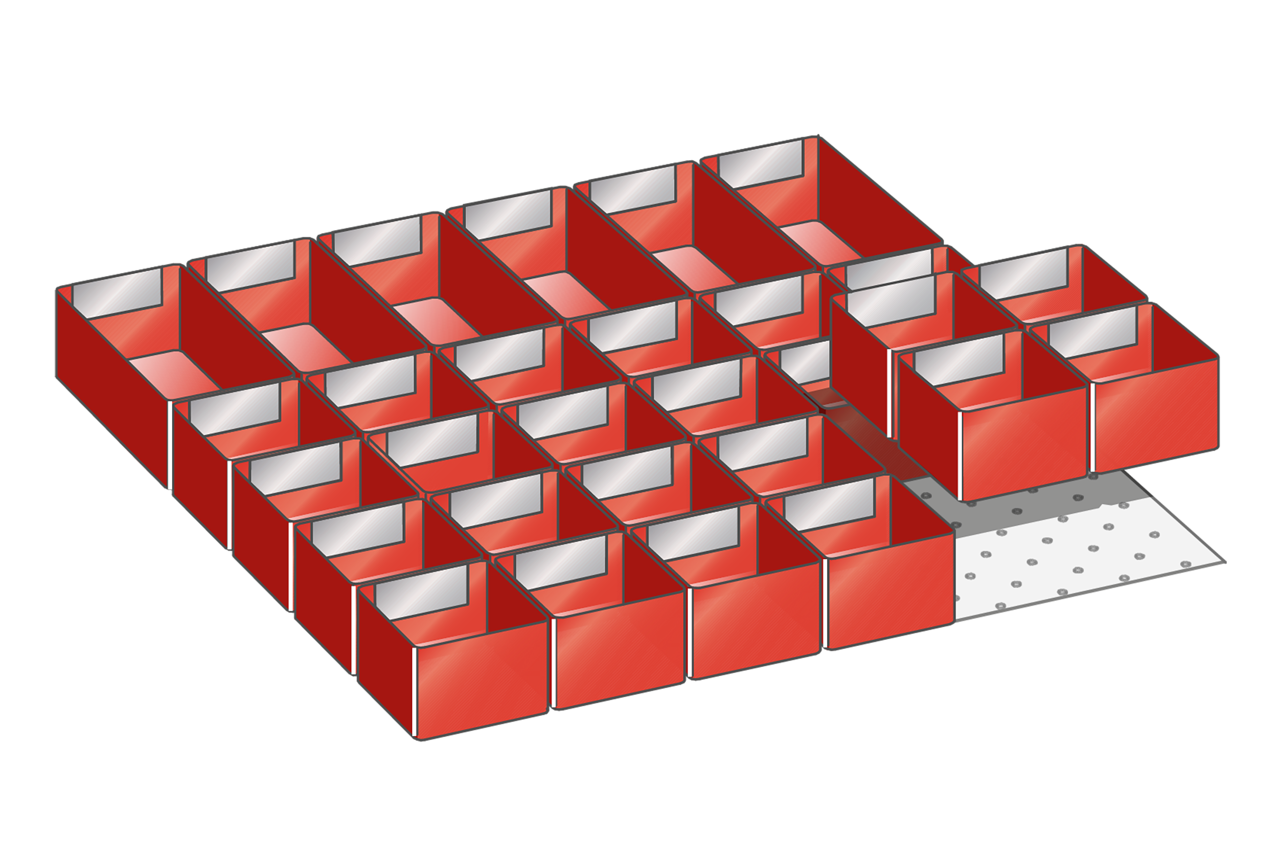 Lådinredning plast kit 36, 27x27, H=75mm