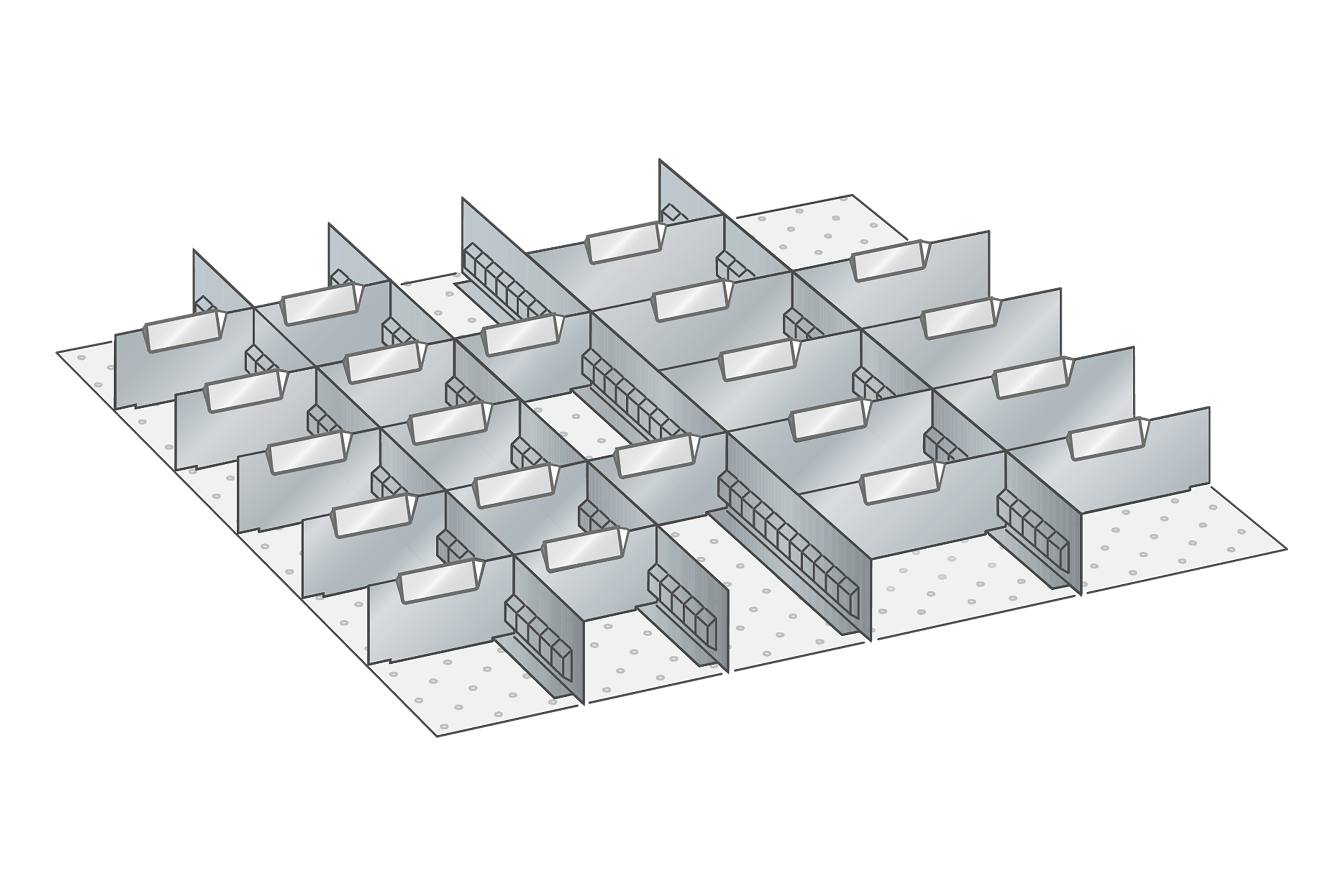 Lådinredning metall 120, 36x36, H=50mm