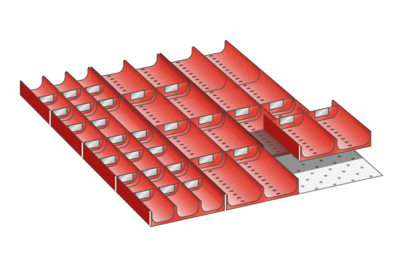 Lådinredning plast kit 3, 27x36, H=50mm